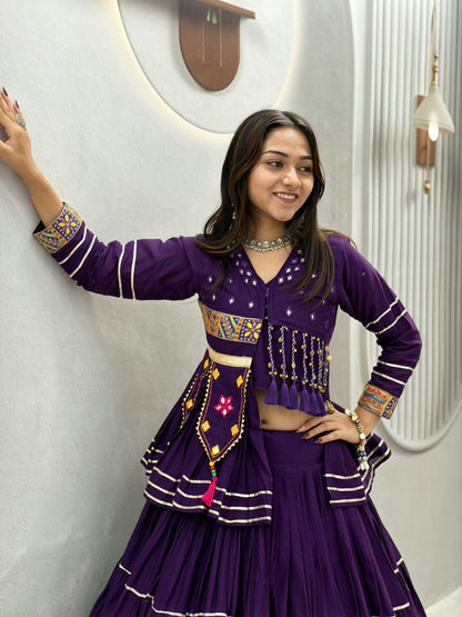 Pure Cotton 9 Meter Big Flair Hand Work Lehenga Set