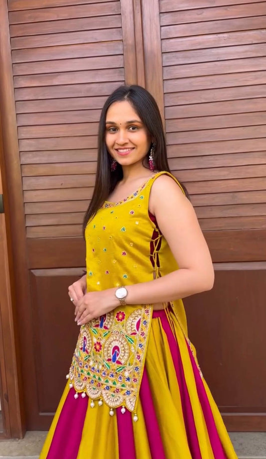 Vichitra Silk Lehenga Set