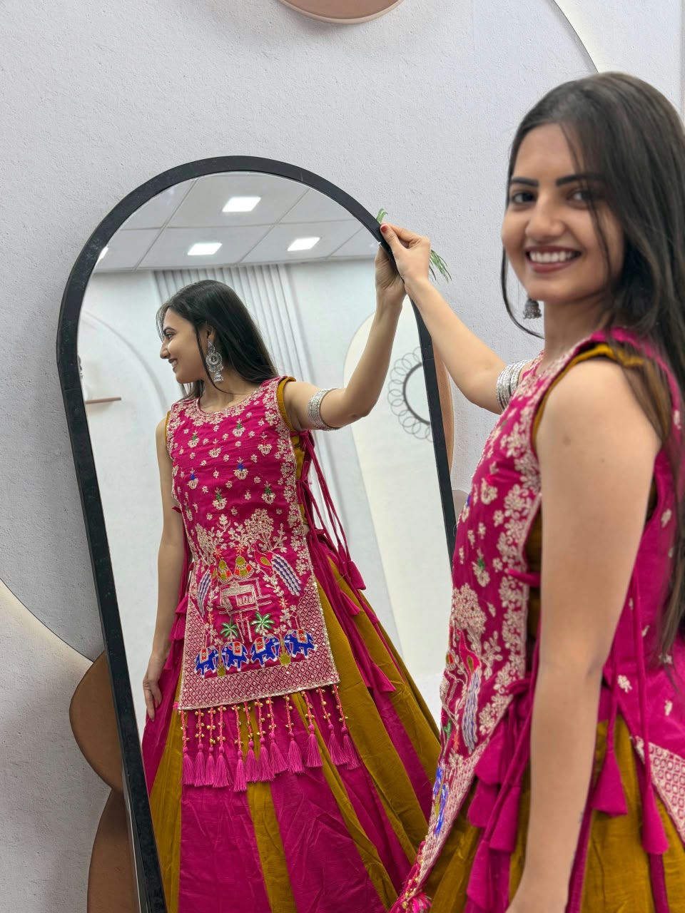 Vichitra Silk Lehenga Set