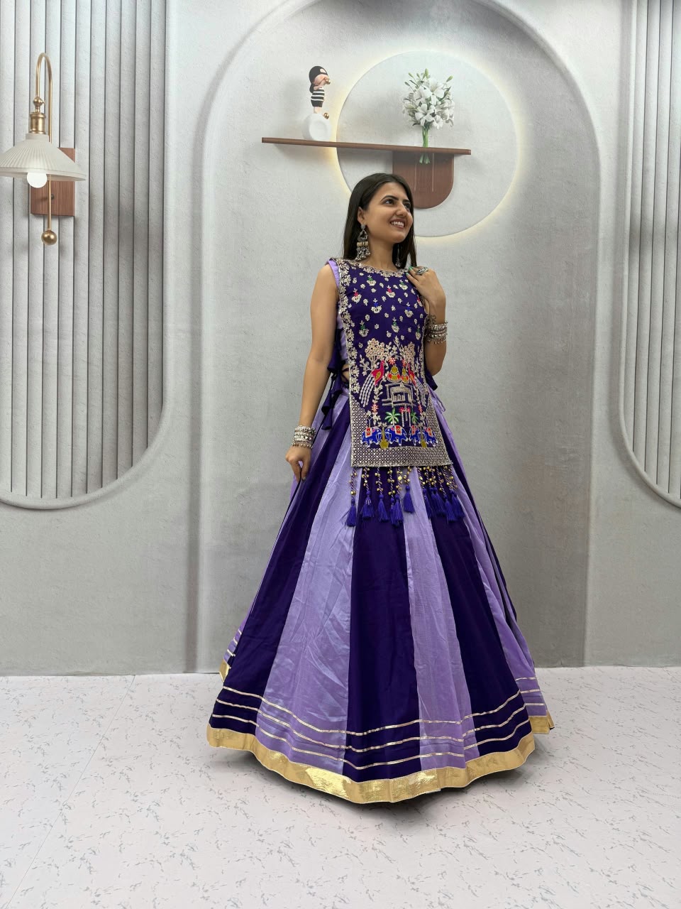 Vichitra Silk Lehenga Set