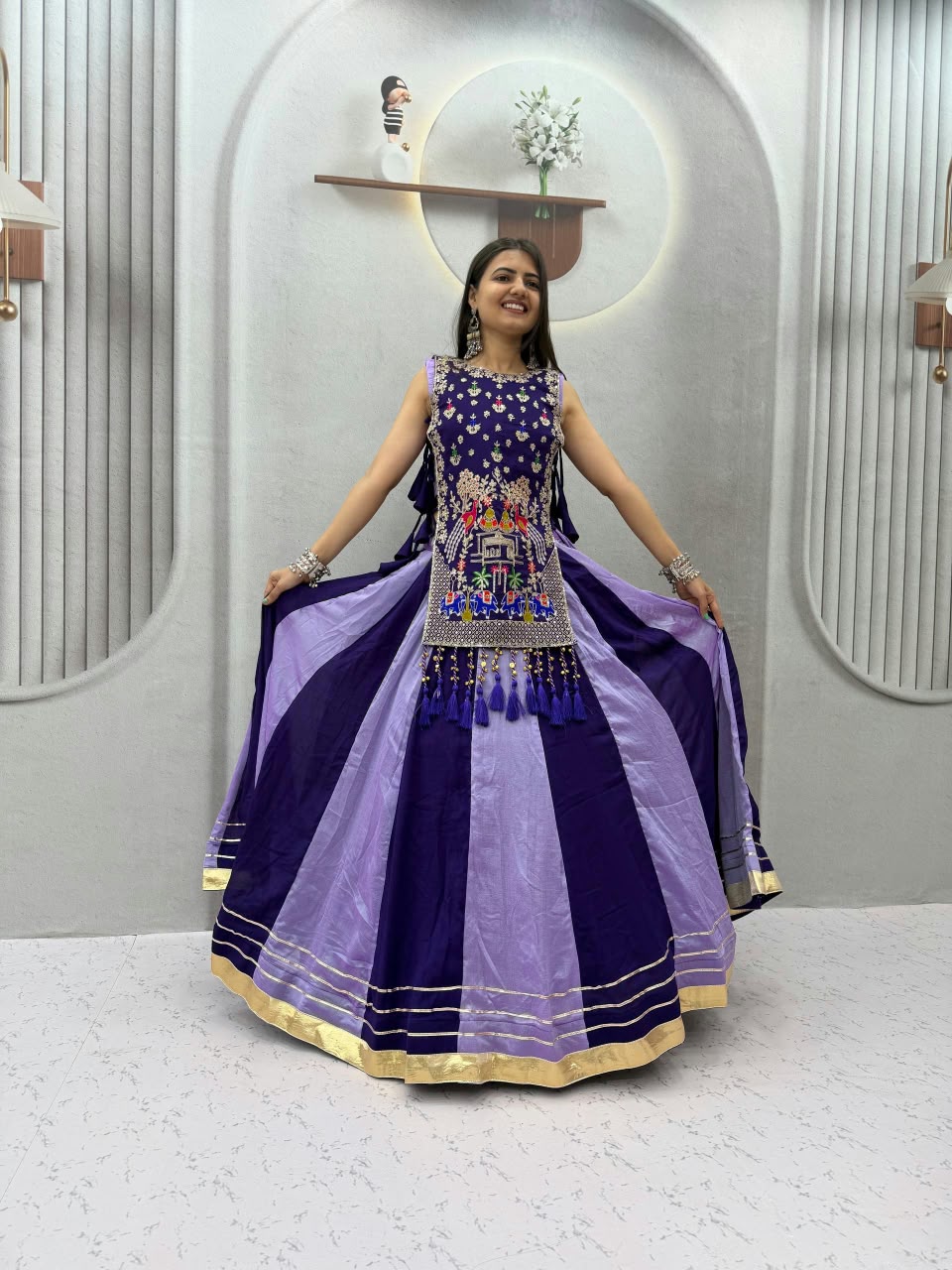 Vichitra Silk Lehenga Set