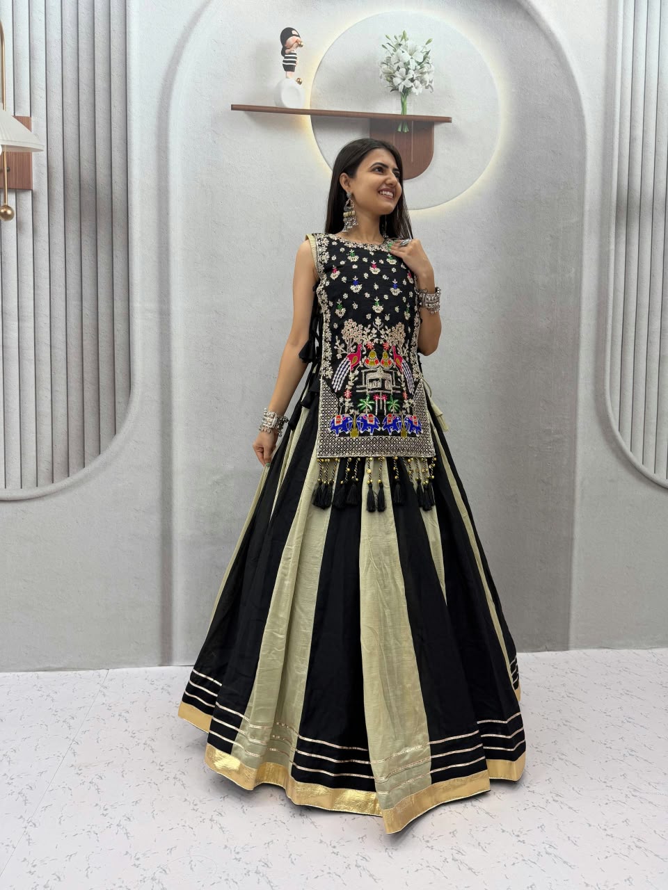 Vichitra Silk Lehenga Set
