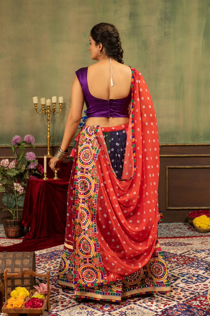 Embroidered Faux Georgette Lehenga