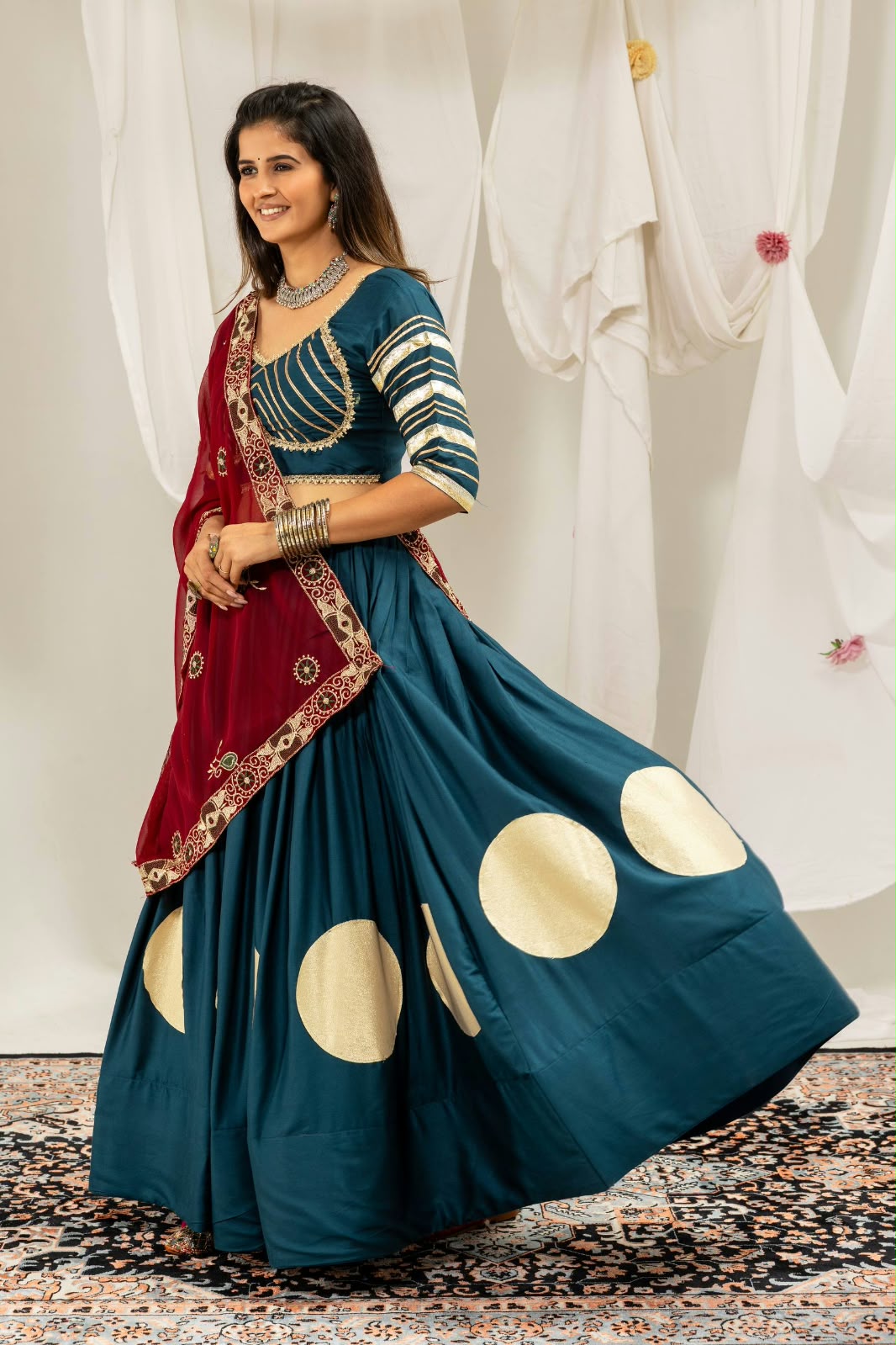 Pure Rayon Gota Work Lehenga with Heavy Vintage Embroidery Dupatta