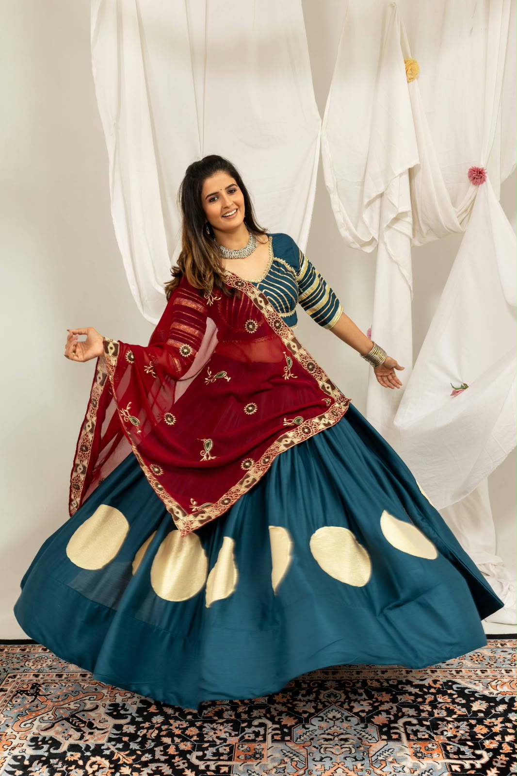 Pure Rayon Gota Work Lehenga with Heavy Vintage Embroidery Dupatta