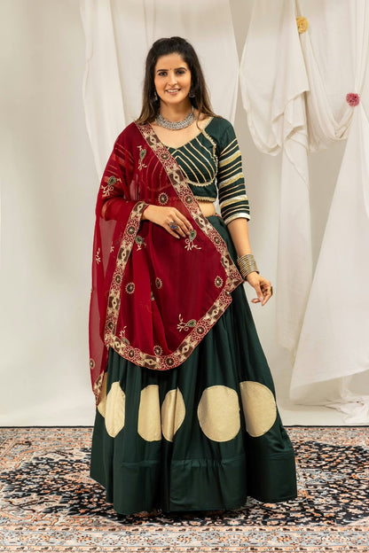 Pure Rayon Gota Work Lehenga with Heavy Vintage Embroidery Dupatta