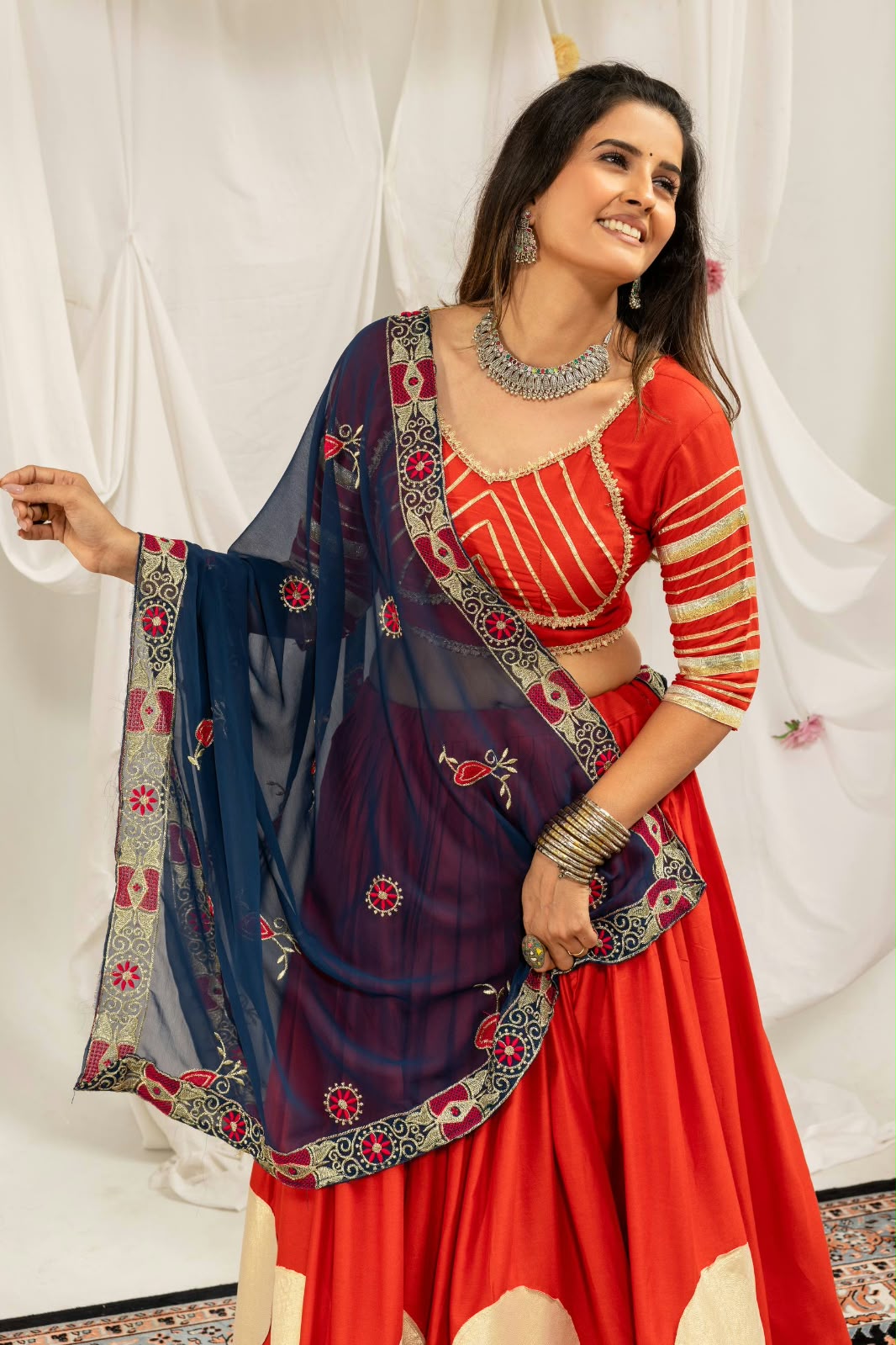 Pure Rayon Gota Work Lehenga with Heavy Vintage Embroidery Dupatta