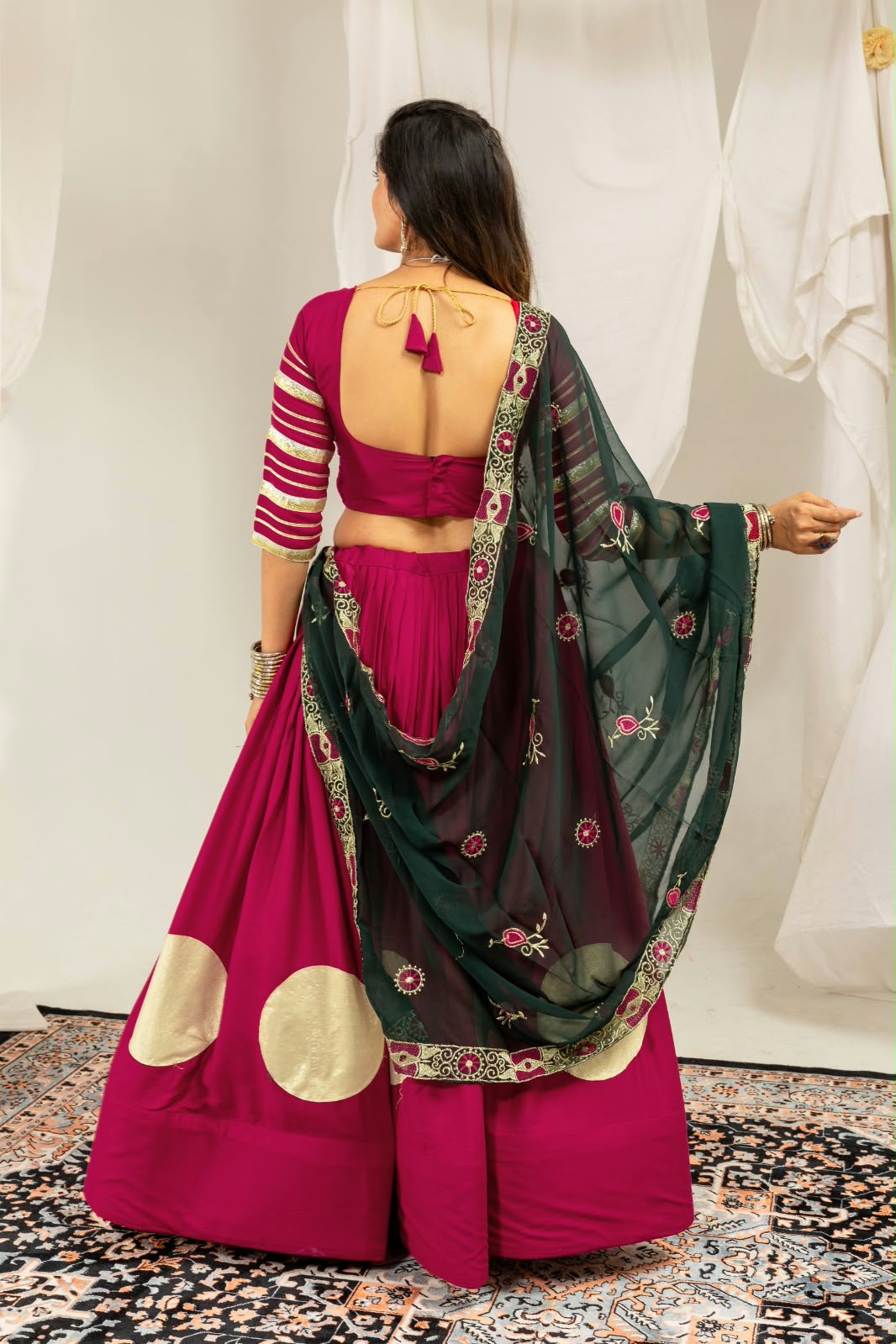 Pure Rayon Gota Work Lehenga with Heavy Vintage Embroidery Dupatta