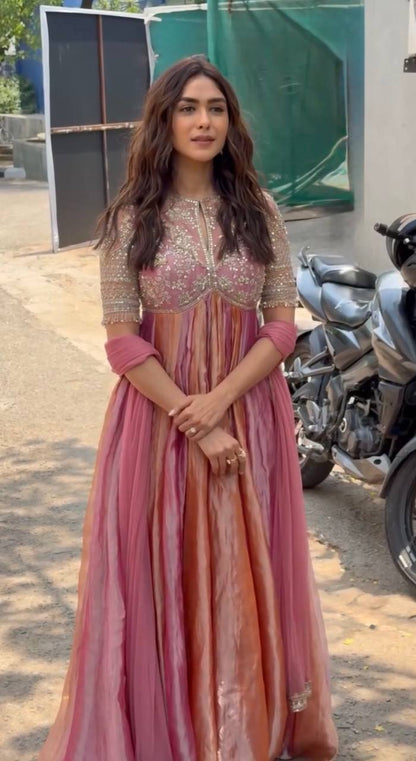 Moss Silk Embroidered Gown Set