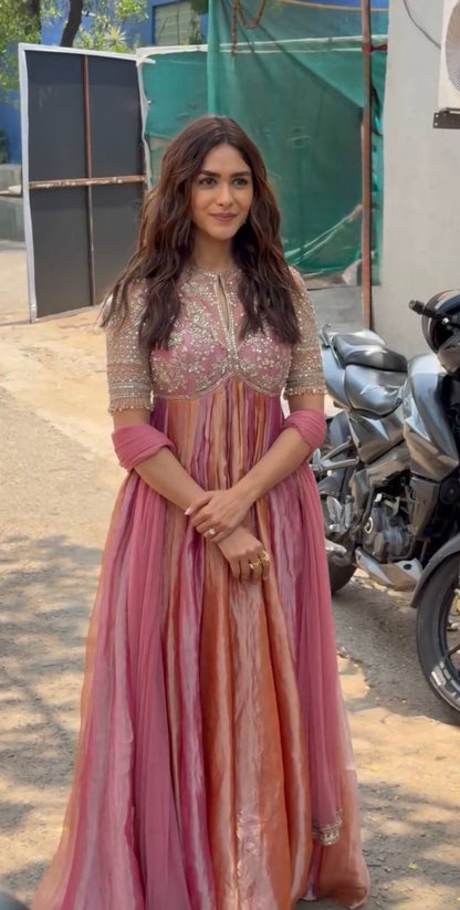 Moss Silk Embroidered Gown Set
