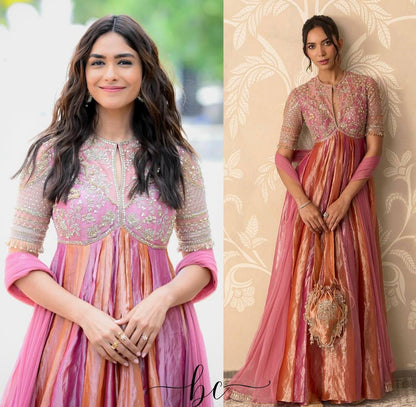 Moss Silk Embroidered Gown Set