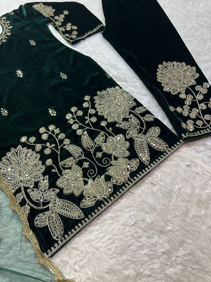 Heavy Velvet Embroidered Suit Set