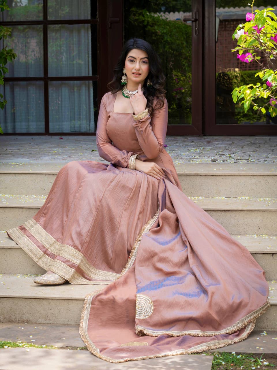 Heavy Vichitra Anarkali Suit