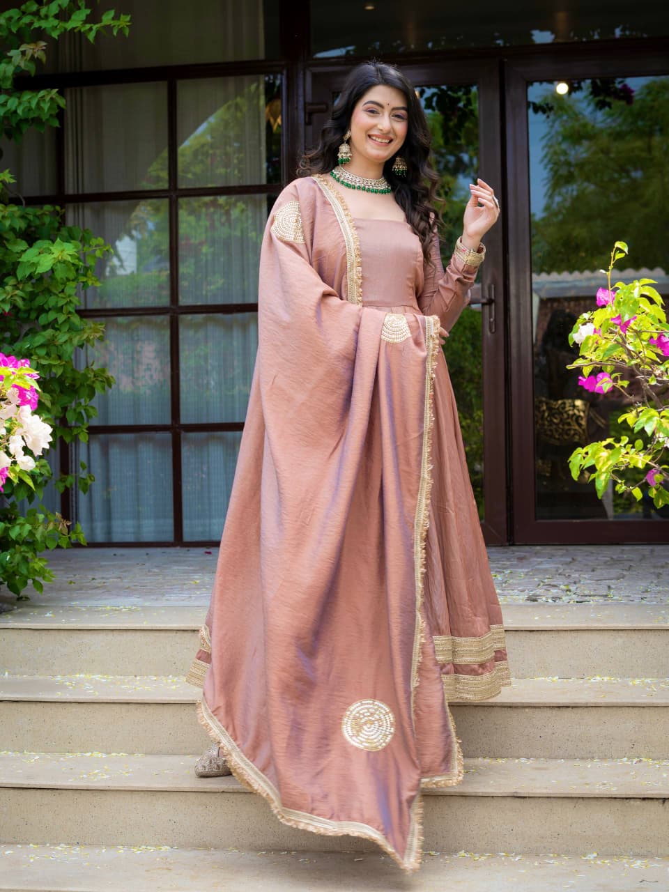 Heavy Vichitra Anarkali Suit