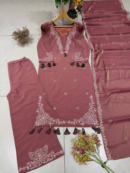 Leo Denting Mirror Work Suit Set