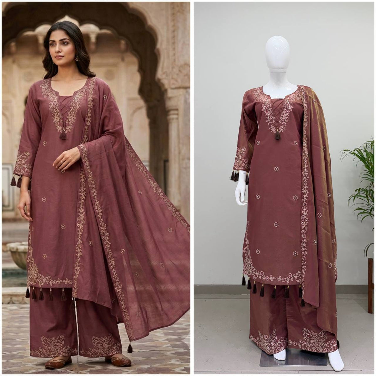 Leo Denting Mirror Work Suit Set
