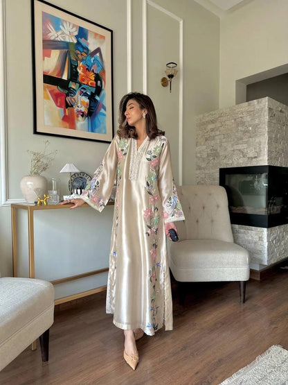 Roman Glass Embroidered Kaftan Set