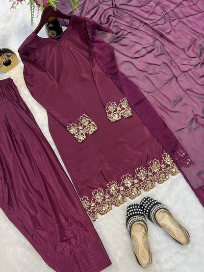 Crepe Silk Farshi Salwar Set