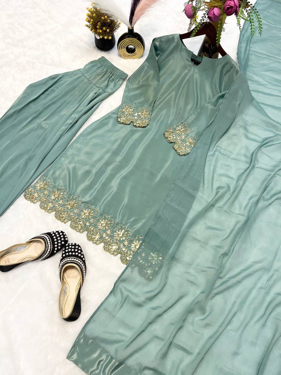 Crepe Silk Farshi Salwar Set
