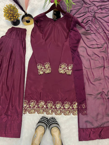 Crepe Silk Farshi Salwar Set