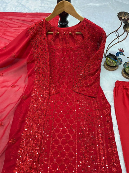 Heavy Fox Georgette Embroidered Suit Set