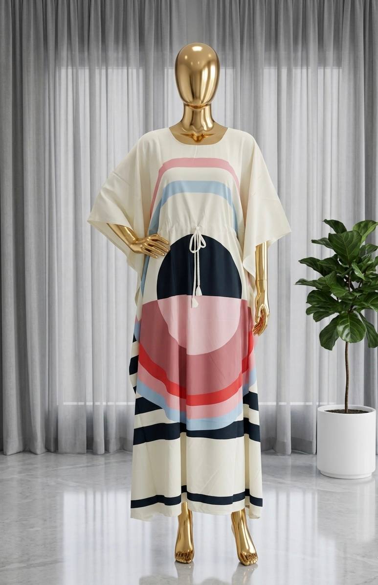 Printed French Crepe Kaftan